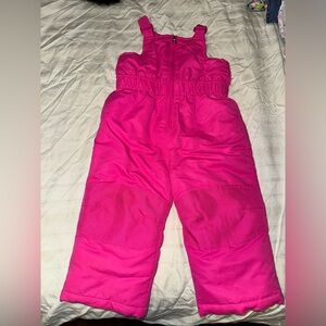 Girls 2T Pink Snowbibs